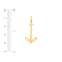 Load image into Gallery viewer, Nautical Anchor With DIamond 14kt Gold Pendant Charm