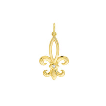 Load image into Gallery viewer, Fleur-de-Lis Charm Diamond and 14kt Gold Pendant Charm