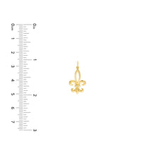 Load image into Gallery viewer, Fleur-de-Lis Charm Diamond and 14kt Gold Pendant Charm