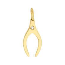 Load image into Gallery viewer, The Endless Wishbone With Diamond 14kt Gold Pendant Charm