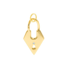 Load image into Gallery viewer, Fashion Lock with Diamond 14kt Gold Pendant Charm