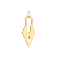 Load image into Gallery viewer, Fashion Lock with Diamond 14kt Gold Pendant Charm