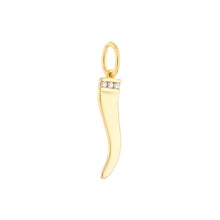 Load image into Gallery viewer, The Cornicello "Italian Horn" With Diamond 14kt Gold Pendant Charm