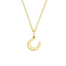 Load image into Gallery viewer, The Lucky Horseshoe With Diamond 14kt Gold Pendant Charm
