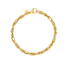 Load image into Gallery viewer, Polished Fashion Designer 14kt Gold Link Bracelet Chain