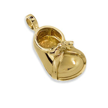 Load image into Gallery viewer, Maryjane  Bow Shoe 14kt Gold Plated Pendant Charm
