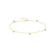 Load image into Gallery viewer, Turquoise Evil Eye 14kt Gold Anklet