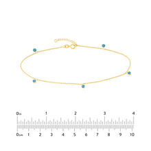 Load image into Gallery viewer, Turquoise Evil Eye 14kt Gold Anklet