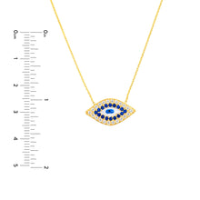 Load image into Gallery viewer, CZ-Lined Evil Eye 14kt Gold Necklace