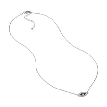 Load image into Gallery viewer, Adjustable Sterling Silver CZ Evil Eye Necklace 18"