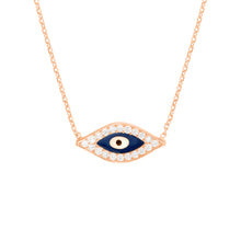 Load image into Gallery viewer, Adjustable Sterling Silver CZ Evil Eye Necklace 18"