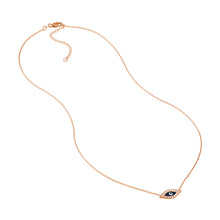 Load image into Gallery viewer, Adjustable Sterling Silver CZ Evil Eye Necklace 18"