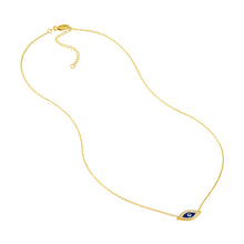 Load image into Gallery viewer, Adjustable Sterling Silver CZ Evil Eye Necklace 18"