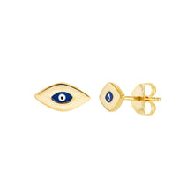 Load image into Gallery viewer, Mini Evil Eye 14kt Gold Earrings