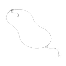 Load image into Gallery viewer, Religious Cross Lariat 14kt Gold Necklace with Disc Accent