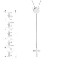 Load image into Gallery viewer, Religious Cross Lariat 14kt Gold Necklace with Disc Accent