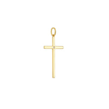Load image into Gallery viewer, Cross  with 1pt Diamond 14kt Gold Pendant