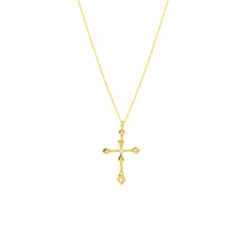 Load image into Gallery viewer, 1/20 Ct Diamond Cross Pendant w/ Adjustable 14kt Gold Necklace