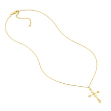 Load image into Gallery viewer, 1/20 Ct Diamond Cross Pendant w/ Adjustable 14kt Gold Necklace