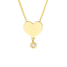 Load image into Gallery viewer, Diamond Drop Heart 14kt Gold Necklace