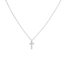 Load image into Gallery viewer, Mini Diamond Cross 14kt Gold Necklace