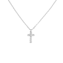 Load image into Gallery viewer, Mini Diamond Cross 14kt Gold Necklace