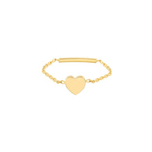 Load image into Gallery viewer, Mini Heart Ring on 14kt Gold Chain with Sizing Bar