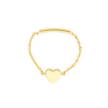 Load image into Gallery viewer, Mini Heart Ring on 14kt Gold Chain with Sizing Bar