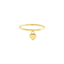 Load image into Gallery viewer, Dangle Heart Wire 14kt Gold Ring