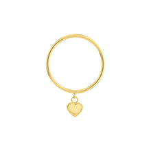 Load image into Gallery viewer, Dangle Heart Wire 14kt Gold Ring