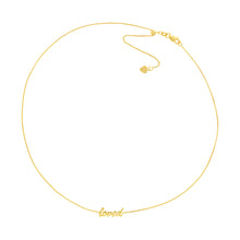 Load image into Gallery viewer, Script "Loved" 14kt Gold Choker