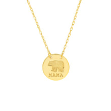Load image into Gallery viewer, Etched Mama Bear Mini Disc Necklace