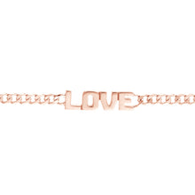 Load image into Gallery viewer, "Love" on Curb Chain 14kt Gold Bracelet