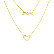 Load image into Gallery viewer, Mom and Heart Duet 14kt Gold Necklace