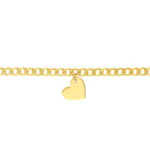 Load image into Gallery viewer, Heart Drop on Open Curb Chain 14kt Gold Choker