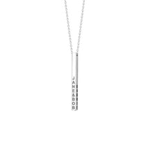 Load image into Gallery viewer, Adjustable Sterling Silver Engravable Cube Necklace 18"