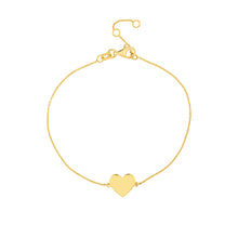 Load image into Gallery viewer, Simple Heart 14kt Gold Bracelet