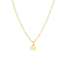 Load image into Gallery viewer, Dangle Heart With Paper Clip 14kt Gold Chain