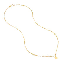 Load image into Gallery viewer, Dangle Heart With Paper Clip 14kt Gold Chain
