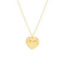 Load image into Gallery viewer, Large Puff Heart 14kt Gold Necklace