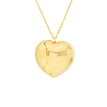 Load image into Gallery viewer, Large Puff Heart 14kt Gold Necklace