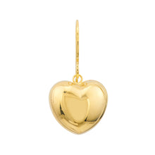 Load image into Gallery viewer, Puffed Heart Fish Hook 14kt Gold Earrings
