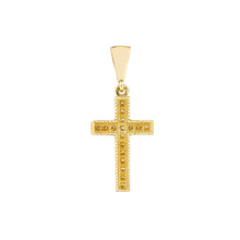 Load image into Gallery viewer, Mini CZ Cross 14kt Gold Pendant