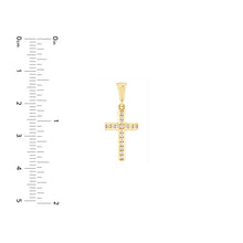 Load image into Gallery viewer, Mini CZ Cross 14kt Gold Pendant