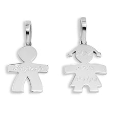 Load image into Gallery viewer, Sterling Silver Boy Engravable Pendant Charm