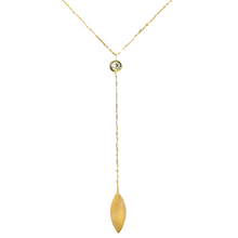 Load image into Gallery viewer, Stainless Steel 14kt Gold Plated Lariat CZ Fashion Necklace