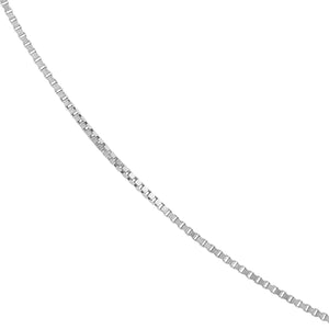 Sterling Silver 1mm Silicone Adjustable Box Chain