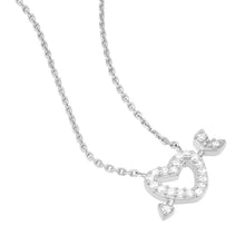 Load image into Gallery viewer, Sterling Silver Mini CZ Heart and Arrow Adjustable Necklace