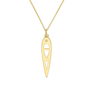 Geometric Design with Diamond 14kt Gold Pendant Charm