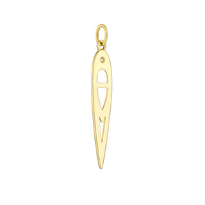 Geometric Design with Diamond 14kt Gold Pendant Charm